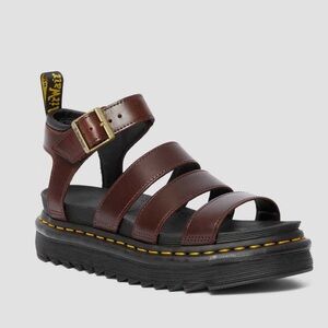 Dr. Martens burgundy Blaire platform sandal